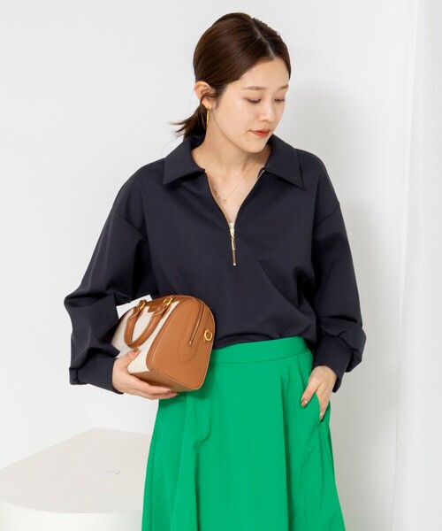 NOLLEY’S(ノーリーズ)の「ウォッシャブルダンボール襟付きプルオーバー(スウェット・レディース・オフホワイト/ネイビー・38)」の11枚目の写真