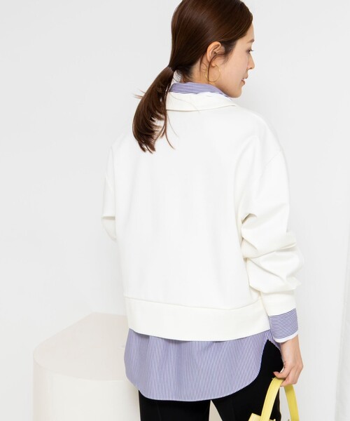 NOLLEY’S(ノーリーズ)の「ウォッシャブルダンボール襟付きプルオーバー(スウェット・レディース・オフホワイト/ネイビー・38)」の19枚目の写真