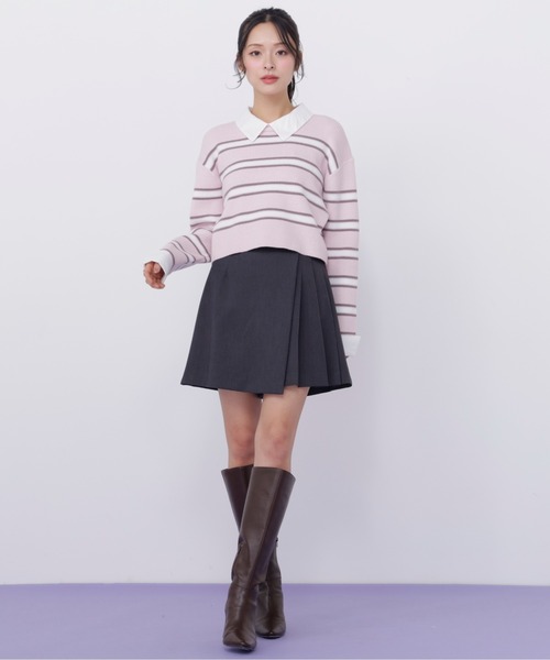 JILL by JILL STUART(ジルバイジルスチュアート)の「衿付きクロップドゆるニット(ニット/セーター・レディース・ブルー系その他/ネイビー/ピンク系その他・FREE)」の19枚目の写真