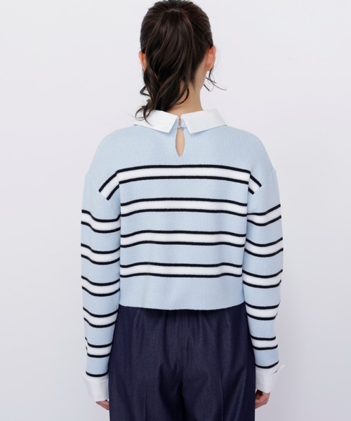 JILL by JILL STUART(ジルバイジルスチュアート)の「衿付きクロップドゆるニット(ニット/セーター・レディース・ブルー系その他/ネイビー/ピンク系その他・FREE)」の13枚目の写真