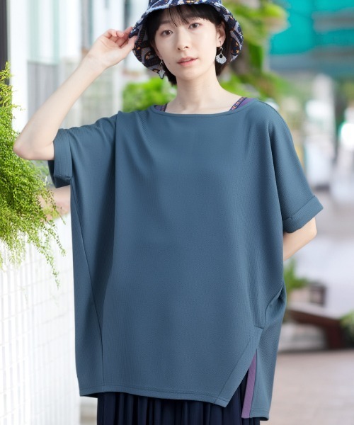 チチカカ(チチカカ)の「サカリバ肩チロリードルマンプルオーバー(Tシャツ/カットソー・レディース・ブルー/アイボリー/ブラック/マスタード・FREE)」の3枚目の写真