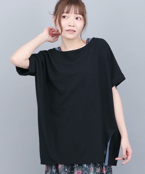 チチカカ(チチカカ)の「サカリバ肩チロリードルマンプルオーバー(Tシャツ/カットソー・レディース・ブルー/アイボリー/ブラック/マスタード・FREE)」の2枚目の写真