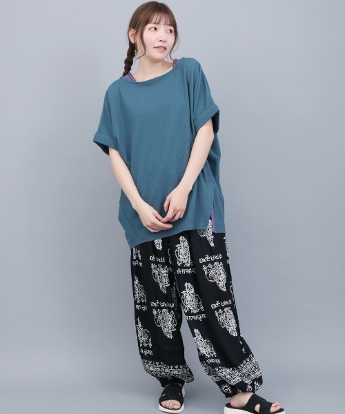 チチカカ(チチカカ)の「サカリバ肩チロリードルマンプルオーバー(Tシャツ/カットソー・レディース・ブルー/アイボリー/ブラック/マスタード・FREE)」の7枚目の写真