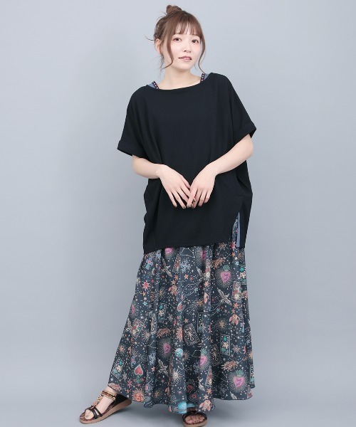 チチカカ(チチカカ)の「サカリバ肩チロリードルマンプルオーバー(Tシャツ/カットソー・レディース・ブルー/アイボリー/ブラック/マスタード・FREE)」の5枚目の写真