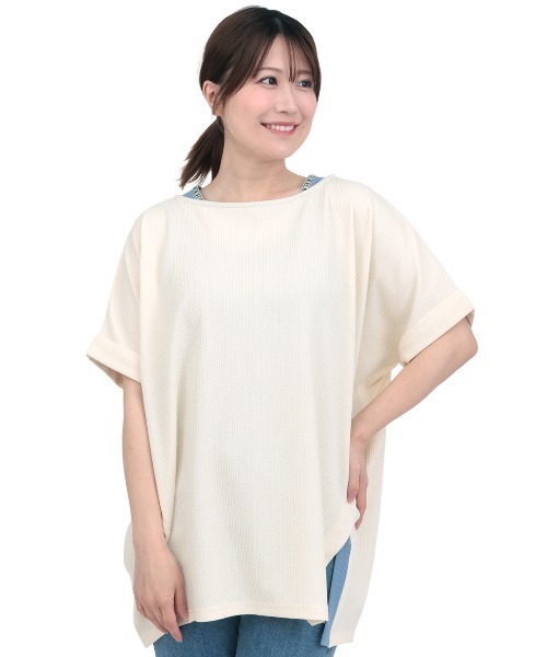 チチカカ(チチカカ)の「サカリバ肩チロリードルマンプルオーバー(Tシャツ/カットソー・レディース・ブルー/アイボリー/ブラック/マスタード・FREE)」の10枚目の写真
