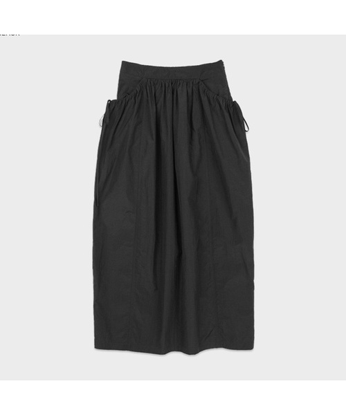 ATELIER NAIN(アトリエナイン)の「MIA RIBBON SET-UP SHIRRING SKIRT(SK-5021)(スカート・レディース・ブラック/ベージュ・MEDIUM/SMALL)」の1枚目の写真