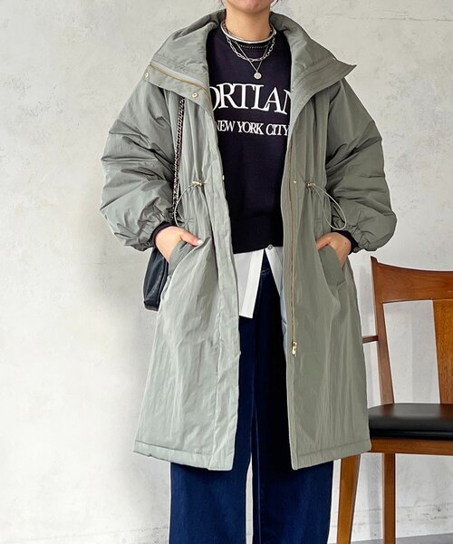 un dix cors（アンディコール）の「ウエストドロストロングコート（その他アウター・レディース・ブラック/グレイッシュベージュ/オリーブ・FREE）」の3枚目の写真