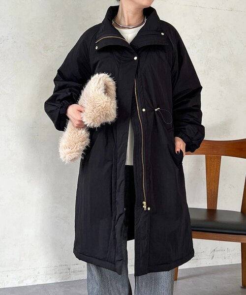 un dix cors（アンディコール）の「ウエストドロストロングコート（その他アウター・レディース・ブラック/グレイッシュベージュ/オリーブ・FREE）」の5枚目の写真