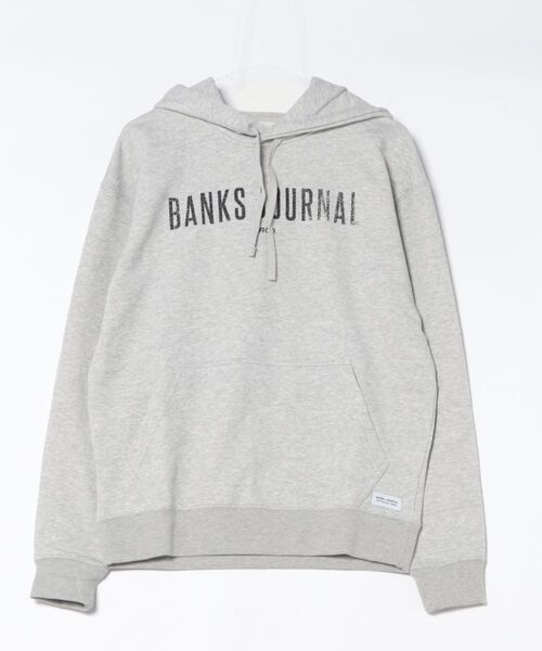 BANKS(バンクス)の「HOODIE / BANKS(バンクス)ブランドロゴスタンダードシルエットプルオーバーパーカー・フーディ(パーカー・メンズ・ブラック/ヘザーグレー・MEDIUM/LARGE)」の7枚目の写真