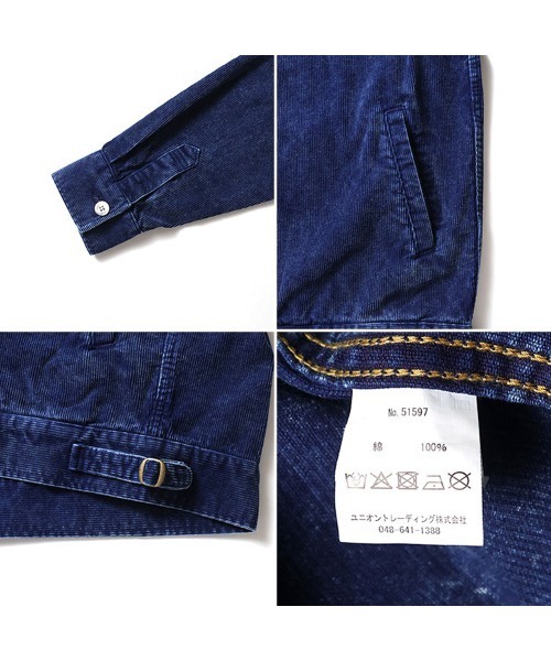 セール】HOUSTON ヒューストン INDIGO CORDUROY EMBROIDERY FFA JACKET