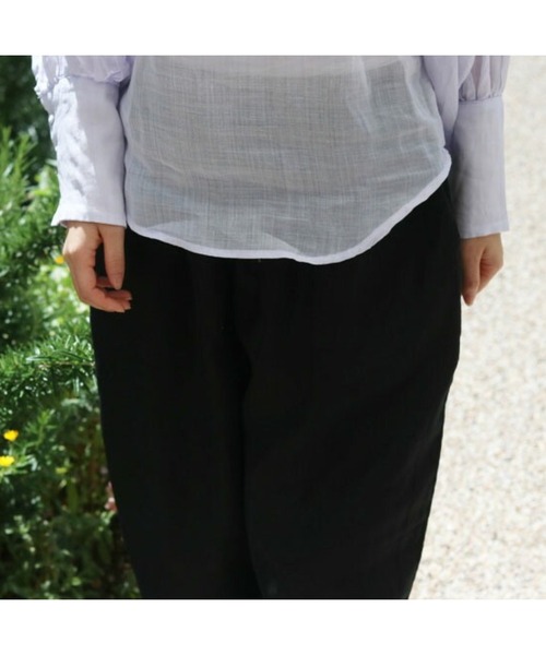 sanpo kuschel(サンポクシェル)の「リネン裾タックパンツ(その他パンツ・レディース・ブラック・FREE)」の3枚目の写真