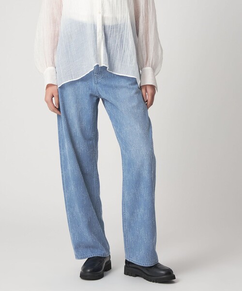 CITEN(シテン)の「<CITEN>ダメージデニムストレートパンツ ブルー(デニムパンツ・レディース・コバルトブルー・L/M/S)」の2枚目の写真