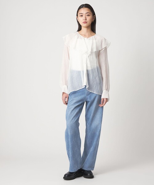 CITEN(シテン)の「<CITEN>ダメージデニムストレートパンツ ブルー(デニムパンツ・レディース・コバルトブルー・L/M/S)」の3枚目の写真