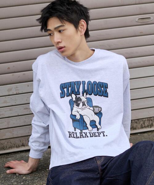 WEGO(ウィゴー)の「WEGO/【26年春夏新作】グラフィックBIG T(LS)(Tシャツ/カットソー・メンズ・アッシュグレー/ホワイト/ブラック/スミクロ・MEDIUM/LARGE)」の4枚目の写真