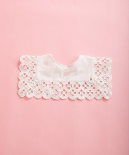 Dot＆Stripes CHILD WOMAN（ドットアンドストライプス　チャイルドウーマン）の「コットンリネンキャンバス フラワーカットワーク スクエア付け襟（付け襟・レディース・ホワイト・FREE）」の22枚目の写真
