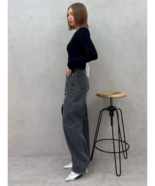 EVRIS(エヴリス)の「2WAYバックリボンニットトップス(ニット/セーター・レディース・ブラック/グレー/ホワイト/グリーン・FREE)」の14枚目の写真