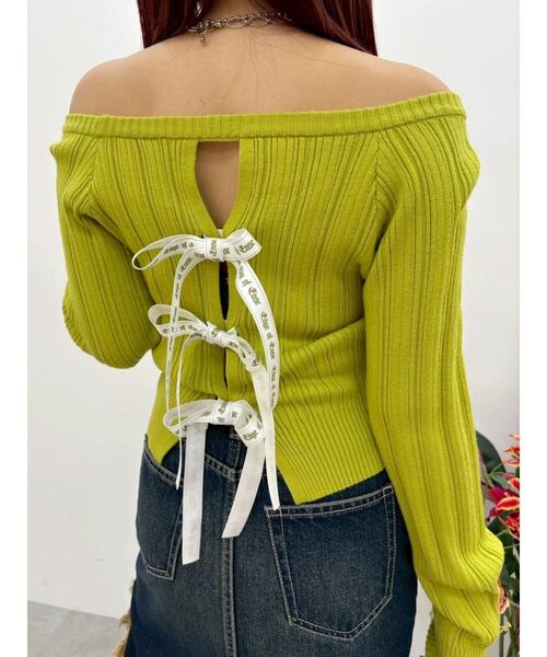 EVRIS(エヴリス)の「2WAYバックリボンニットトップス(ニット/セーター・レディース・ブラック/グレー/ホワイト/グリーン・FREE)」の16枚目の写真