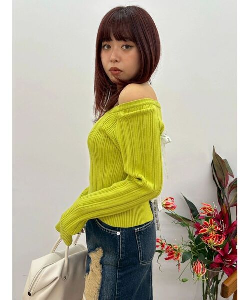 EVRIS(エヴリス)の「2WAYバックリボンニットトップス(ニット/セーター・レディース・ブラック/グレー/ホワイト/グリーン・FREE)」の18枚目の写真