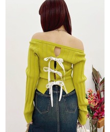 2WAYバックリボンニットトップス 春服