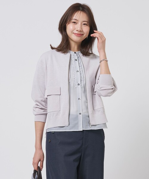 LINEN COTTON BLEND ニット ブルゾン（ブルゾン）｜J.PRESS Ladies（J