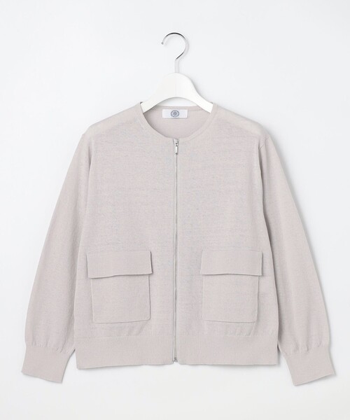 J.PRESS Ladies(J.プレス レディス)の「LINEN COTTON BLEND ニット ブルゾン(ブルゾン・レディース・ネイビー系/ベージュ系/ライトグレー系・SMALL)」の10枚目の写真