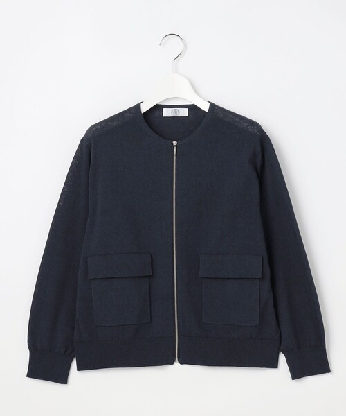 J.PRESS Ladies(J.プレス レディス)の「LINEN COTTON BLEND ニット ブルゾン(ブルゾン・レディース・ネイビー系/ベージュ系/ライトグレー系・SMALL)」の11枚目の写真