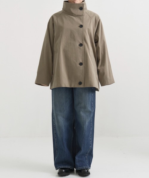 【web完売】ファンネルネックショートトレンチコート/publictokyo ファンネルネックショートトレンチコート(1 IVORY): : ウィメンズ