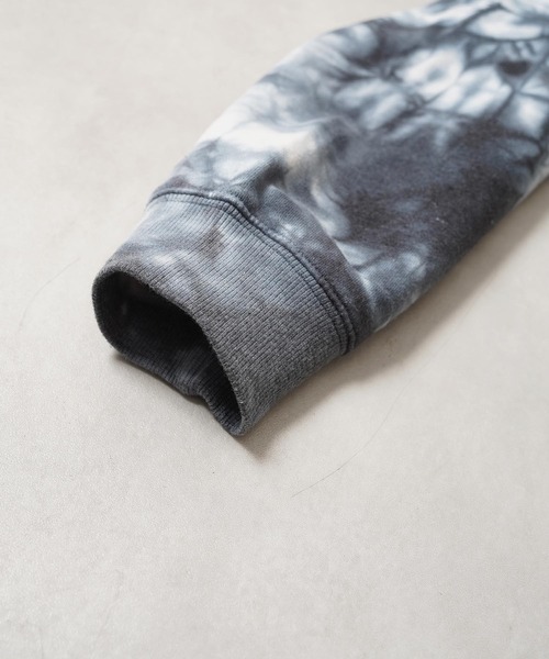 1111clothing(ワンフォークロージング)の「LA刺繍 タイダイ染 ルーズスウェット / LA Embroidery Tie-Dye Loose Sweatshirt(スウェット・メンズ・ブラック/イエロー・L/M)」の19枚目の写真