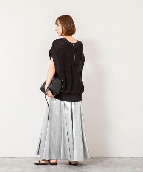 NOLLEY’S（ノーリーズ）の「45th limited editionウォッシャブルメタリックマチ入りマキシスカート（スカート・レディース・シルバー/ゴールド・1/2）」の8枚目の写真