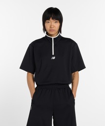 ニットショートスリーブハーフジップ