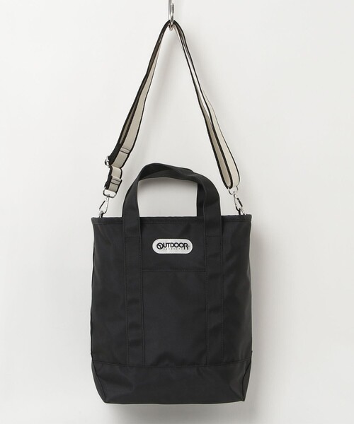 OUTDOOR PRODUCTS（アウトドアプロダクツ）の「【OUTDOOR PRODUCTS 】バイカラーテープトートバッグ（トートバッグ・レディース・ブラック/ベージュ・FREE）」の5枚目の写真