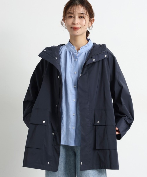 studio CLIP（スタディオクリップ）の「【撥水】ミドル丈フーディブルゾン（ブルゾン・レディース・ベージュ/ネイビー・FREE）」の2枚目の写真