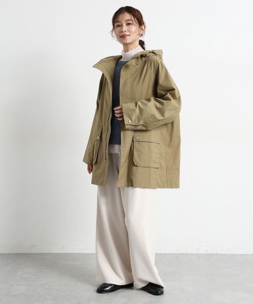 studio CLIP（スタディオクリップ）の「【撥水】ミドル丈フーディブルゾン（ブルゾン・レディース・ベージュ/ネイビー・FREE）」の6枚目の写真