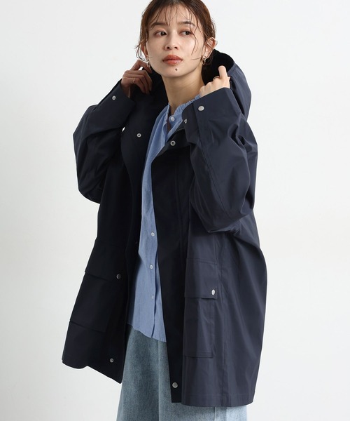 studio CLIP（スタディオクリップ）の「【撥水】ミドル丈フーディブルゾン（ブルゾン・レディース・ベージュ/ネイビー・FREE）」の9枚目の写真