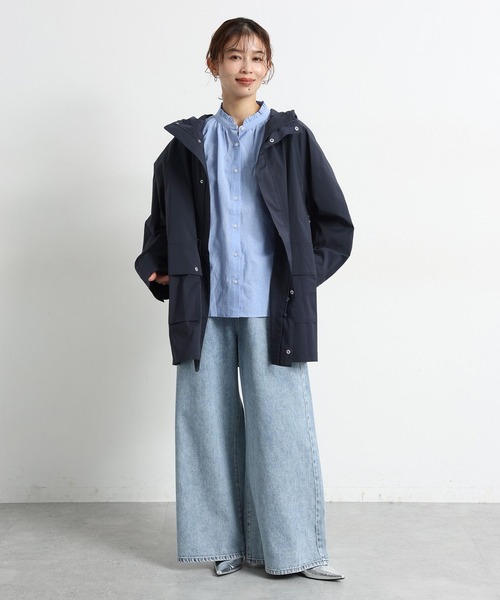 studio CLIP（スタディオクリップ）の「【撥水】ミドル丈フーディブルゾン（ブルゾン・レディース・ベージュ/ネイビー・FREE）」の10枚目の写真