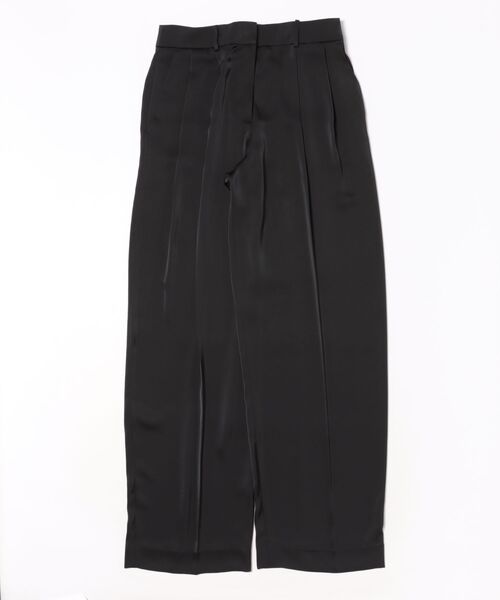 MICHAEL KORS(マイケルコース)の「ドレープ サテン ワイド レッグ パンツ(その他パンツ・レディース・ブラック・2/00/0)」の1枚目の写真