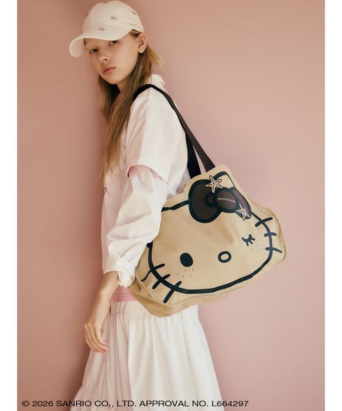 sanrio house(サンリオハウス)の「ハローキティ フェイストートバッグ(トートバッグ・レディース・ブラック/ベージュ/ホワイト/ピンク・F)」の5枚目の写真