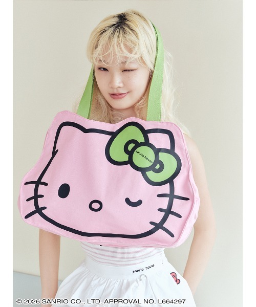 sanrio house(サンリオハウス)の「ハローキティ フェイストートバッグ(トートバッグ・レディース・ブラック/ベージュ/ホワイト/ピンク・F)」の14枚目の写真