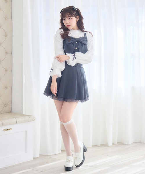 ROJITA（ロジータ）の「【セットアップ対応】レーシトップス+ビスチェセット（Tシャツ/カットソー・レディース・チャコールグレー/ピンクベージュ/ブラック・FREE）」の5枚目の写真