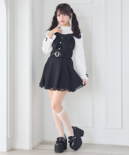 ROJITA（ロジータ）の「【セットアップ対応】レーシトップス+ビスチェセット（Tシャツ/カットソー・レディース・チャコールグレー/ピンクベージュ/ブラック・FREE）」の11枚目の写真