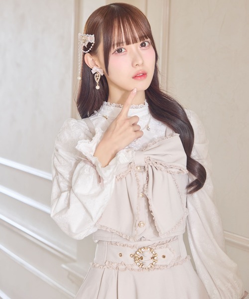 ROJITA（ロジータ）の「【セットアップ対応】レーシトップス+ビスチェセット（Tシャツ/カットソー・レディース・チャコールグレー/ピンクベージュ/ブラック・FREE）」の22枚目の写真