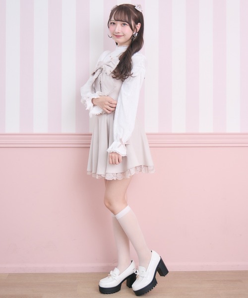 ROJITA（ロジータ）の「【セットアップ対応】レーシトップス+ビスチェセット（Tシャツ/カットソー・レディース・チャコールグレー/ピンクベージュ/ブラック・FREE）」の16枚目の写真