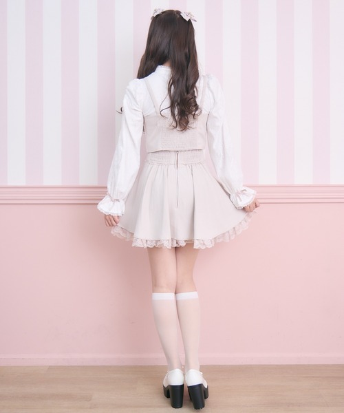 ROJITA（ロジータ）の「【セットアップ対応】レーシトップス+ビスチェセット（Tシャツ/カットソー・レディース・チャコールグレー/ピンクベージュ/ブラック・FREE）」の17枚目の写真