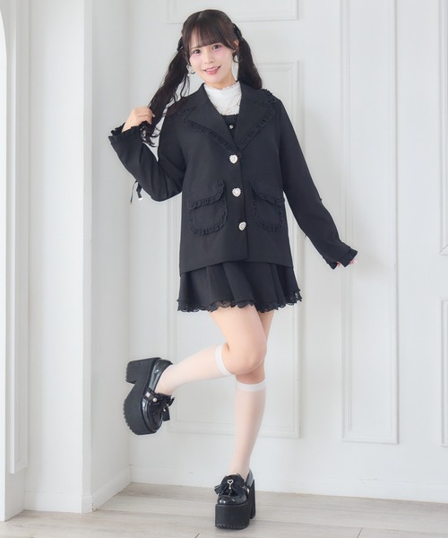 ROJITA（ロジータ）の「【セットアップ対応】レーシトップス+ビスチェセット（Tシャツ/カットソー・レディース・チャコールグレー/ピンクベージュ/ブラック・FREE）」の18枚目の写真