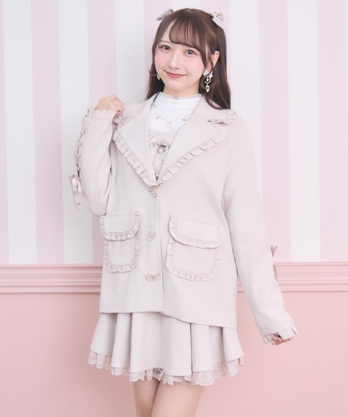 ROJITA（ロジータ）の「【セットアップ対応】レーシトップス+ビスチェセット（Tシャツ/カットソー・レディース・チャコールグレー/ピンクベージュ/ブラック・FREE）」の20枚目の写真