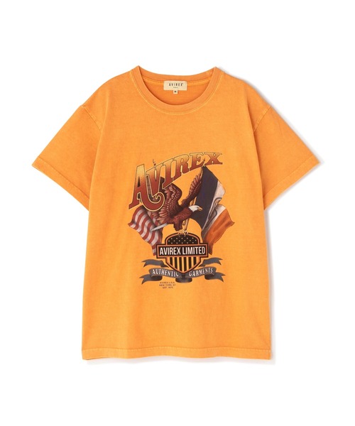 AVIREX(アヴィレックス)の「FADE EAGLE T-SHIRT(Tシャツ/カットソー・レディース・オフホワイト/オレンジ/チャコールグレー・M/S)」の3枚目の写真