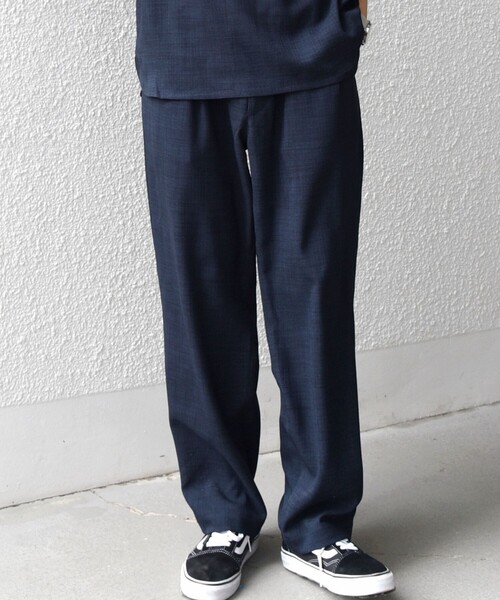 SHIPS any（シップス エニィ）の「SHIPS any:〈UVカット〉FUTURE LINEN CANVAS リネンライク セミワイド パンツ◆（その他パンツ・メンズ・ダークブルー/ネイビー/オリーブ/ブルー/ブラウン/ブラウン系その他・SMALL/LARGE/MEDIUM）」の4枚目の写真