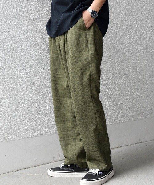 SHIPS any（シップス エニィ）の「SHIPS any:〈UVカット〉FUTURE LINEN CANVAS リネンライク セミワイド パンツ◆（その他パンツ・メンズ・ダークブルー/ネイビー/オリーブ/ブルー/ブラウン/ブラウン系その他・SMALL/LARGE/MEDIUM）」の3枚目の写真