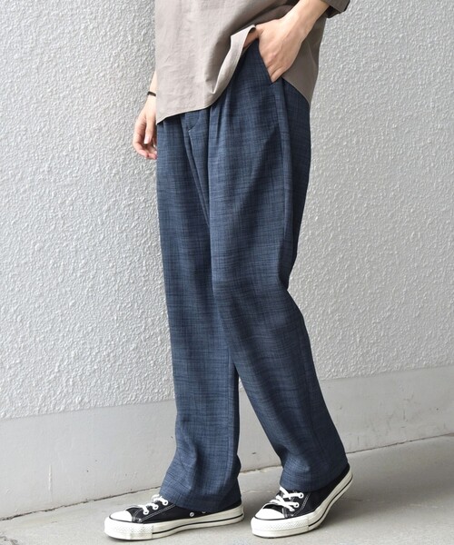 SHIPS any（シップス エニィ）の「SHIPS any:〈UVカット〉FUTURE LINEN CANVAS リネンライク セミワイド パンツ◆（その他パンツ・メンズ・ダークブルー/ネイビー/オリーブ/ブルー/ブラウン/ブラウン系その他・SMALL/LARGE/MEDIUM）」の5枚目の写真