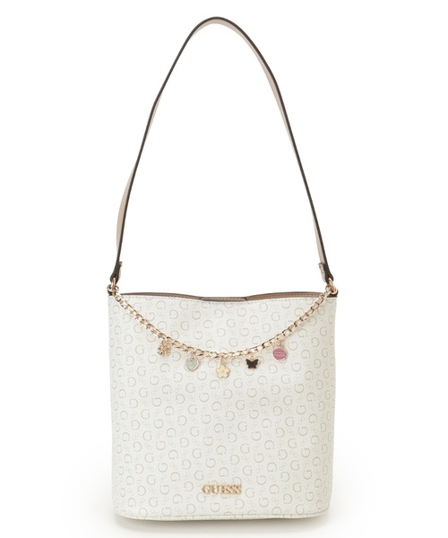 Guess(ゲス)の「TASHA Bucket ショルダーバッグ バケットバッグ(ショルダーバッグ・レディース・ホワイト/ダークグレー・ONE SIZE)」の1枚目の写真